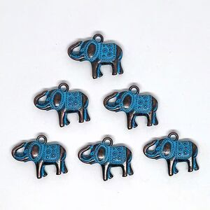 6pcs #18310 Beads for Jewelry Making Patina Copper Elephant Charms